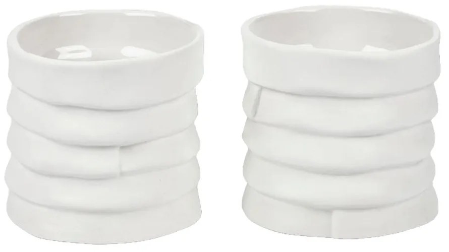 Porcelán gyertyatartó készlet 2 db-os Ribbon – Mette Ditmer Denmark