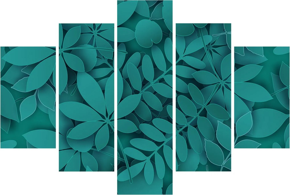 Kép - Türkiz levelek (150x105 cm)