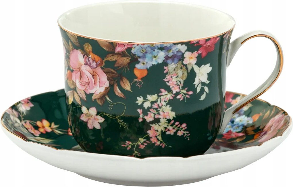 Csésze Csészealj Porcelán Virágok