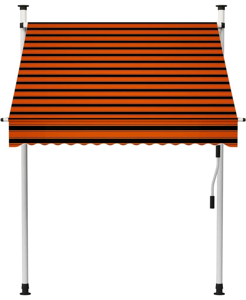 Narancssárga és barna kézzel feltekerhető napellenző 150 cm