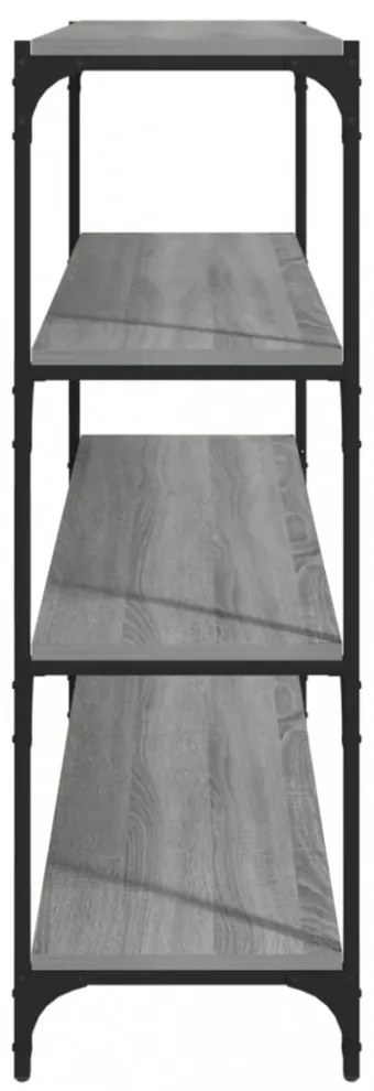 szürke sonoma színű szerelt fa/acél könyvszekrény 100x33x100 cm