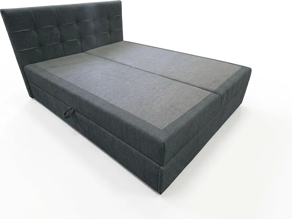 Kárpitozott boxspring ágy DIRELIS VIBE 140x200 cm sötétszürke Matrac: Bonell rugós matrac
