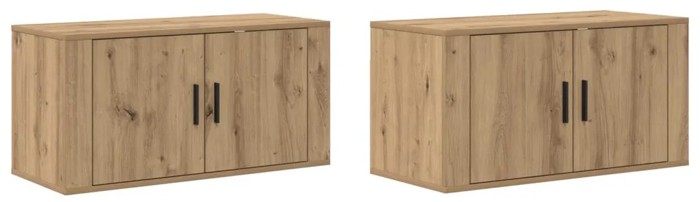 vidaXL Fali TV szekrény szett 2 pcs Artisan tölgy 80 x 34,5 x 40 cm