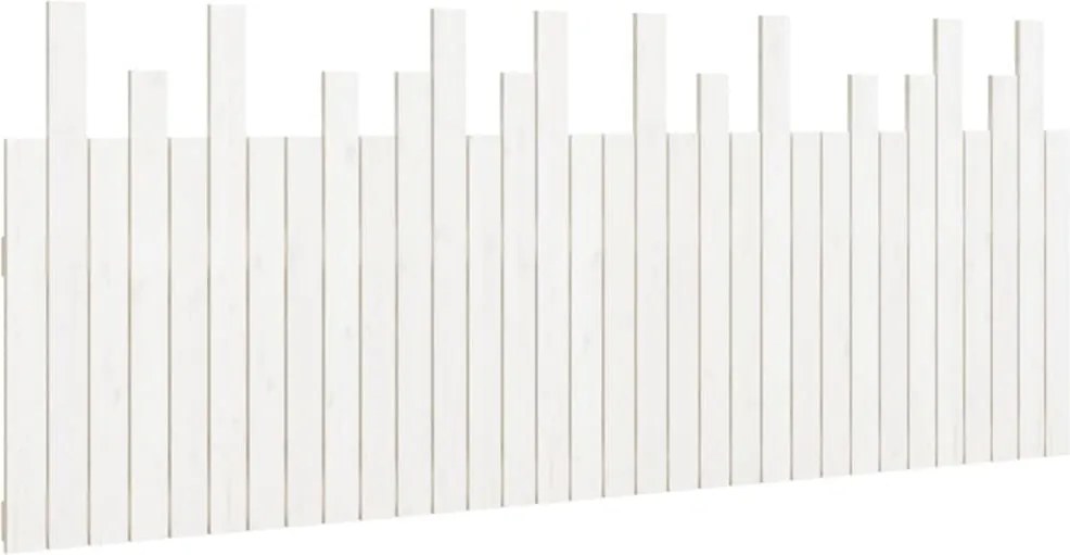 vidaXL fehér tömör fenyőfa fali fejtámla 204x3x80 cm