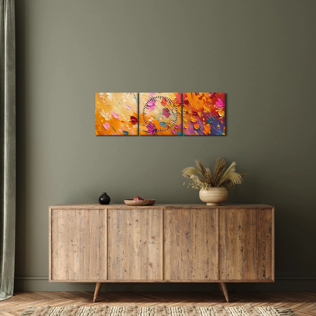 Kép - Színes virágok festése (órával) (90x30 cm)