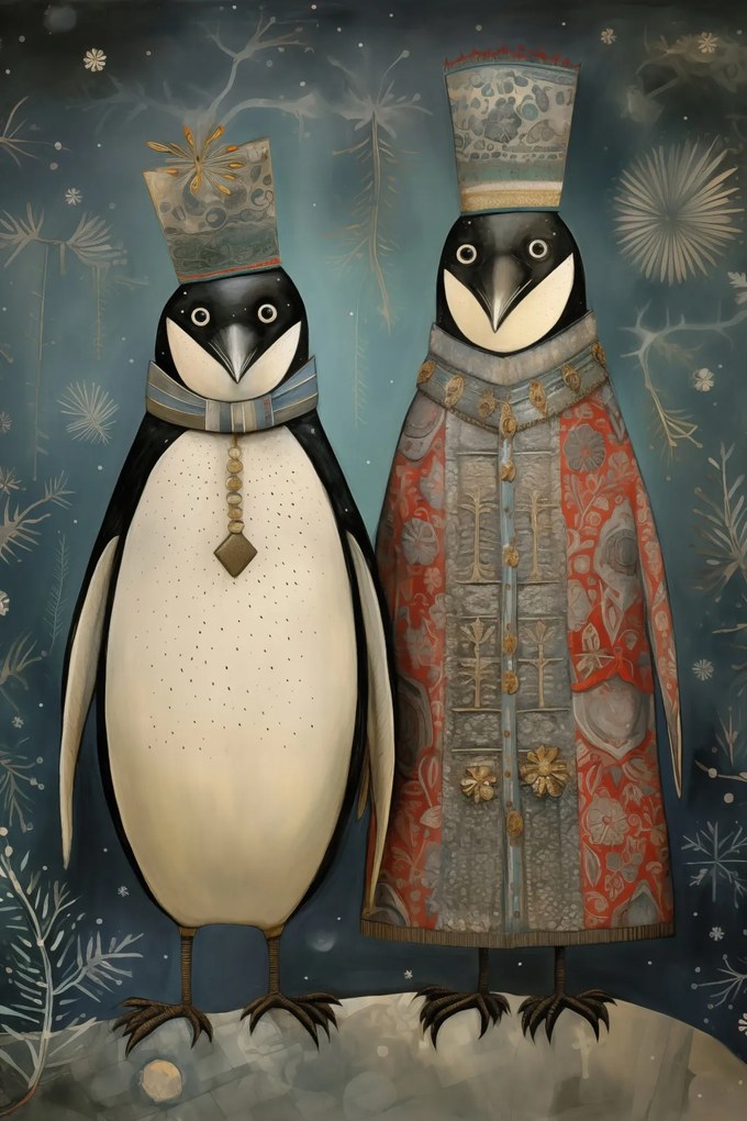 Poszter 20x30cm Királypingvinek