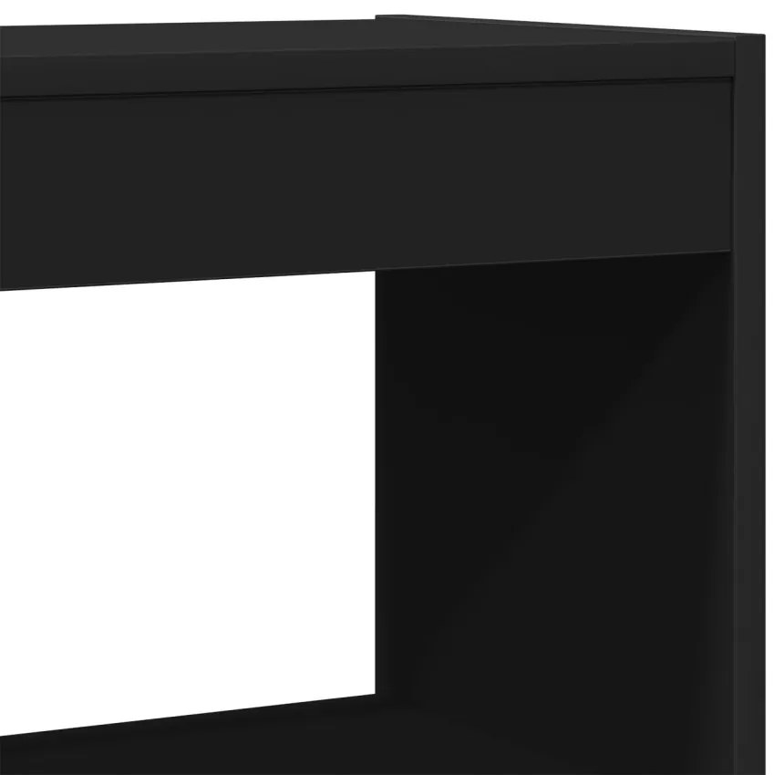 Fekete Könyvespolc Fekete Fa 80 x 30 x 198 cm Polc