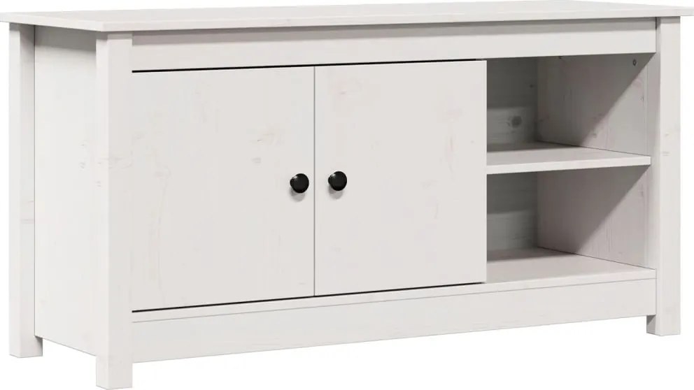 vidaXL fehér tömör fenyőfa TV-szekrény 103 x 36,5 x 52 cm
