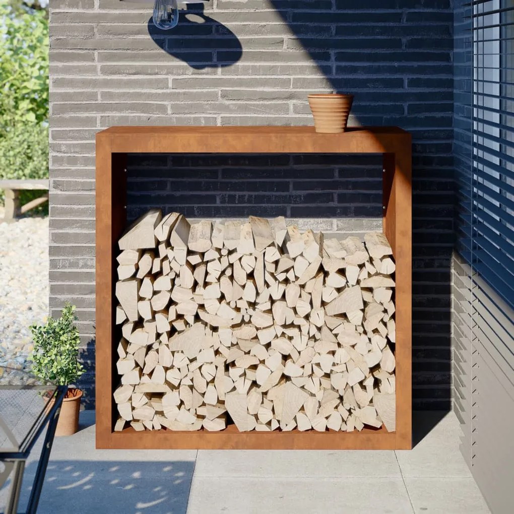 tűzifa állvány 100x40x100 cm időjárásálló acél