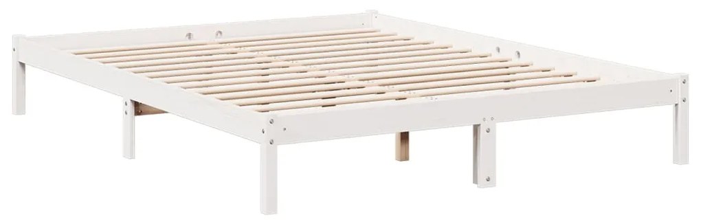 fehér tömör fenyő extra hosszú ágykeret matrac nélkül 140x210cm