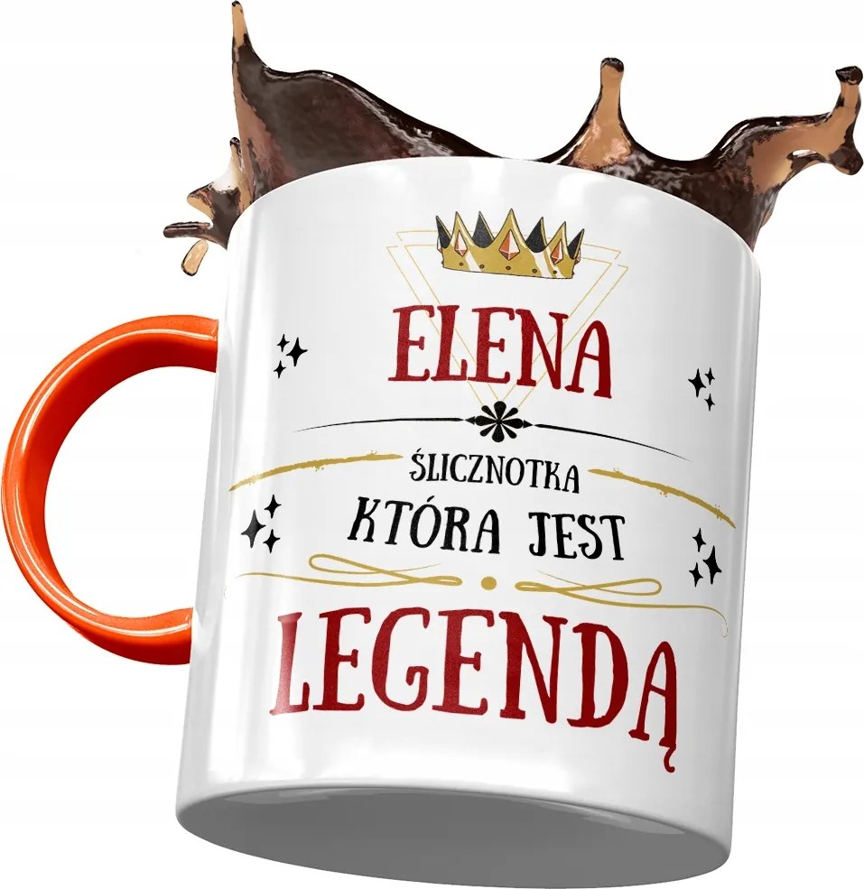 Narancssárga Bögre Elena Barátnőnek Ajándék Nyomtatott Fotóval