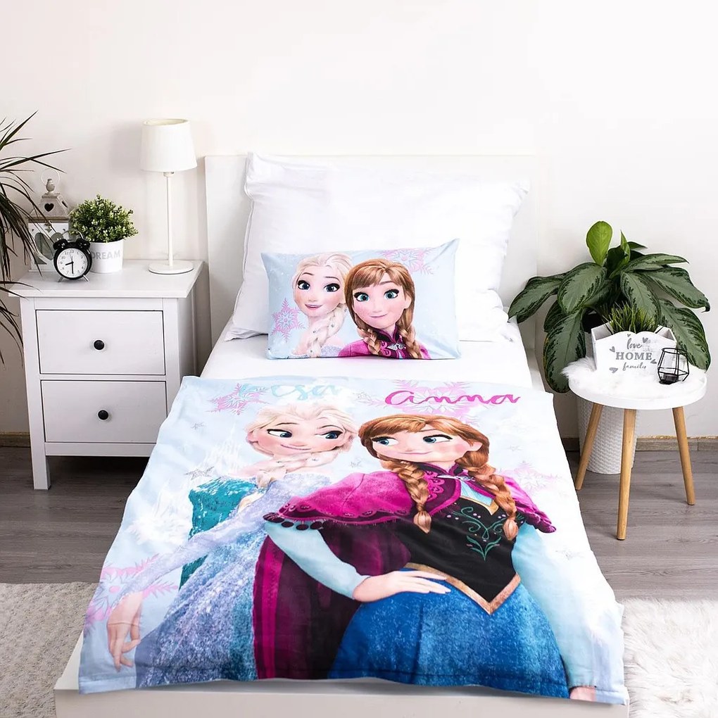Disney Jégvarázs Light Blue gyerek, ovis ágyneműhuzat 100×135 cm, 40×60 cm