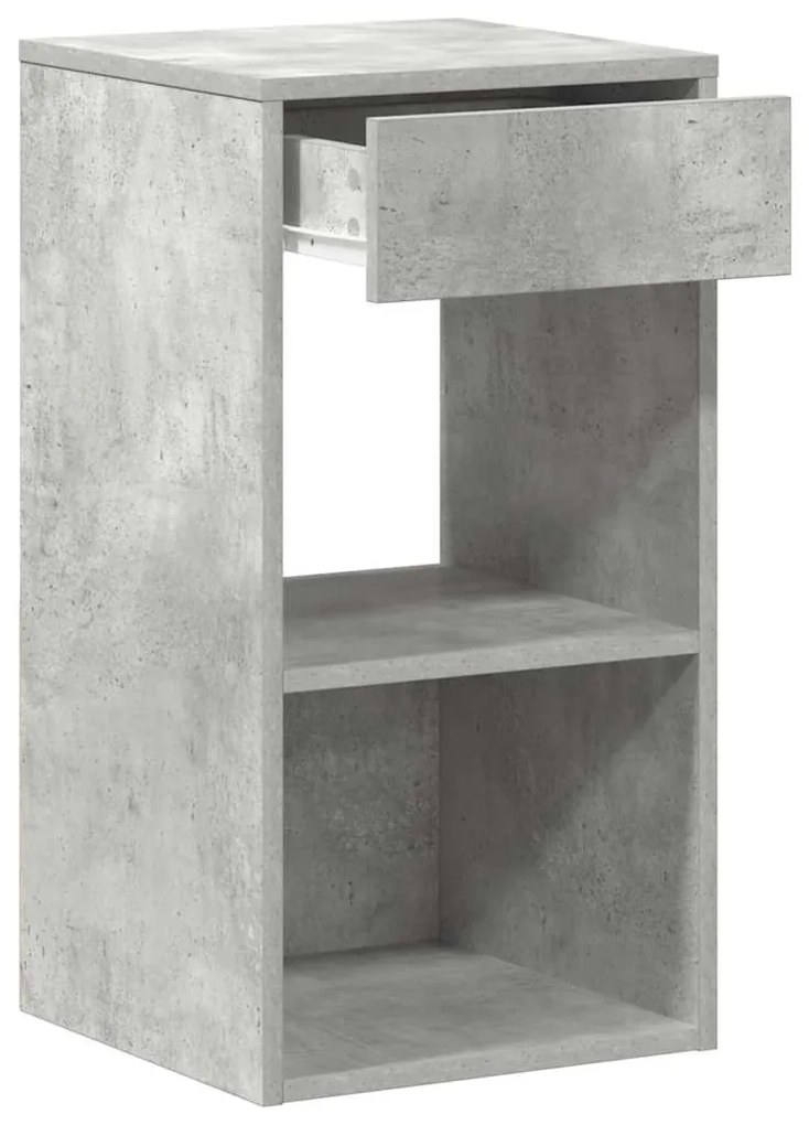betonszürke éjjeliszekrény fiókkal 35x34x66,5 cm