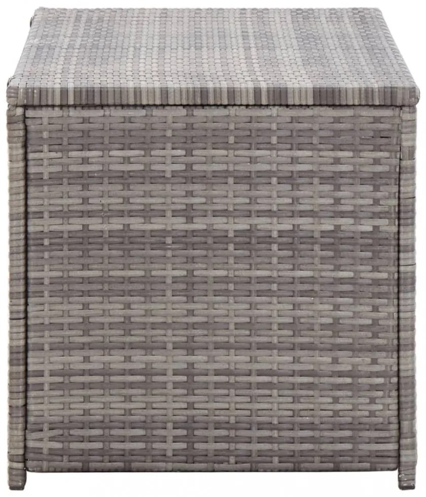 szürke polyrattan kerti tárolóláda 100 x 50 x 50 cm