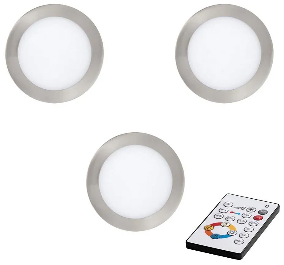 Eglo 78737 - 3x LED dimmelhető beépíthető lámpa TINUS LED/17W/230V + távirányító