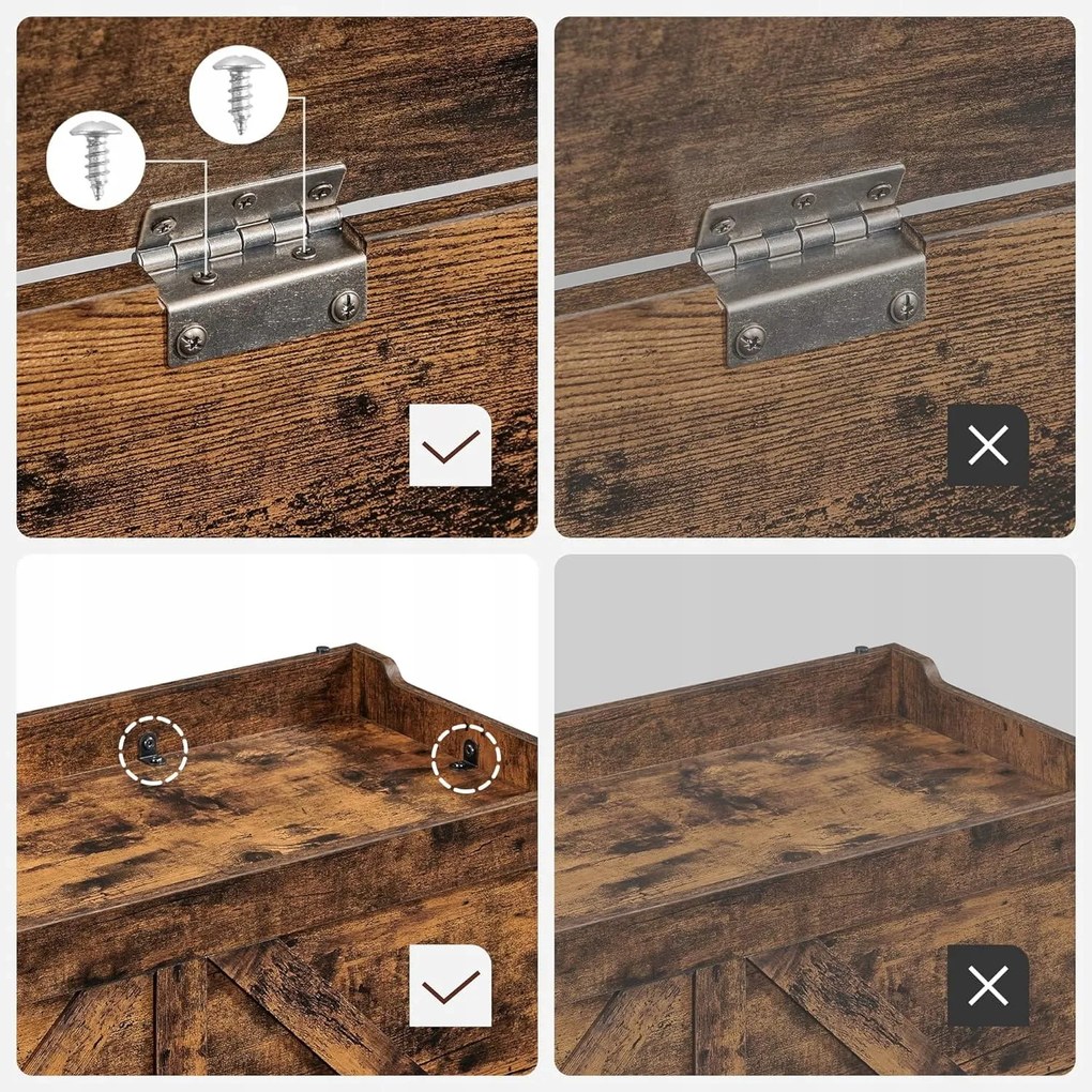 Tárolódoboz fedéllel TAYLOR 100x40 cm, rusztikus barna