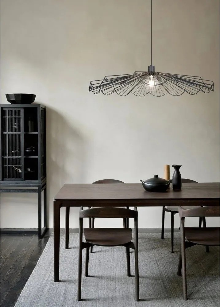 Fekete fém függőlámpa fém búrával ø 80 cm Margarita – Reality