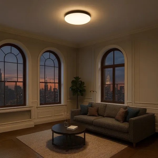 MAYA LED mennyezeti lámpatest, 36 W, 230 V, Ø 50 cm, fekete