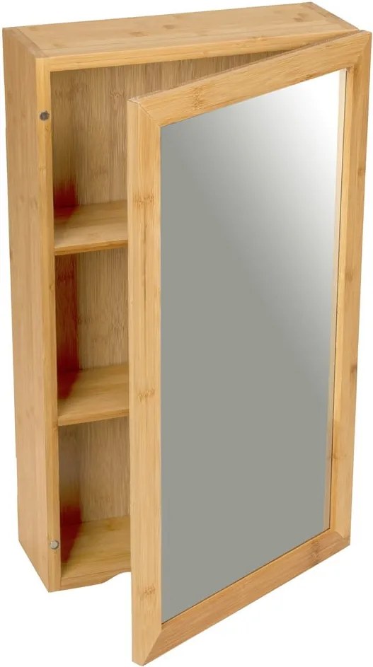 Bambusa fürdőszobai szekrény tükörrel - Wenko
