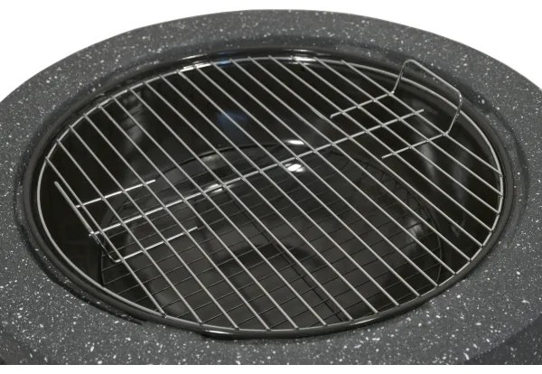 Hordozható fa tábortűz rostéllyal antracit