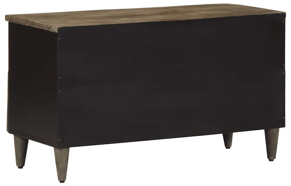 fekete tömör mangófa TV-szekrény 80 x 33 x 46 cm