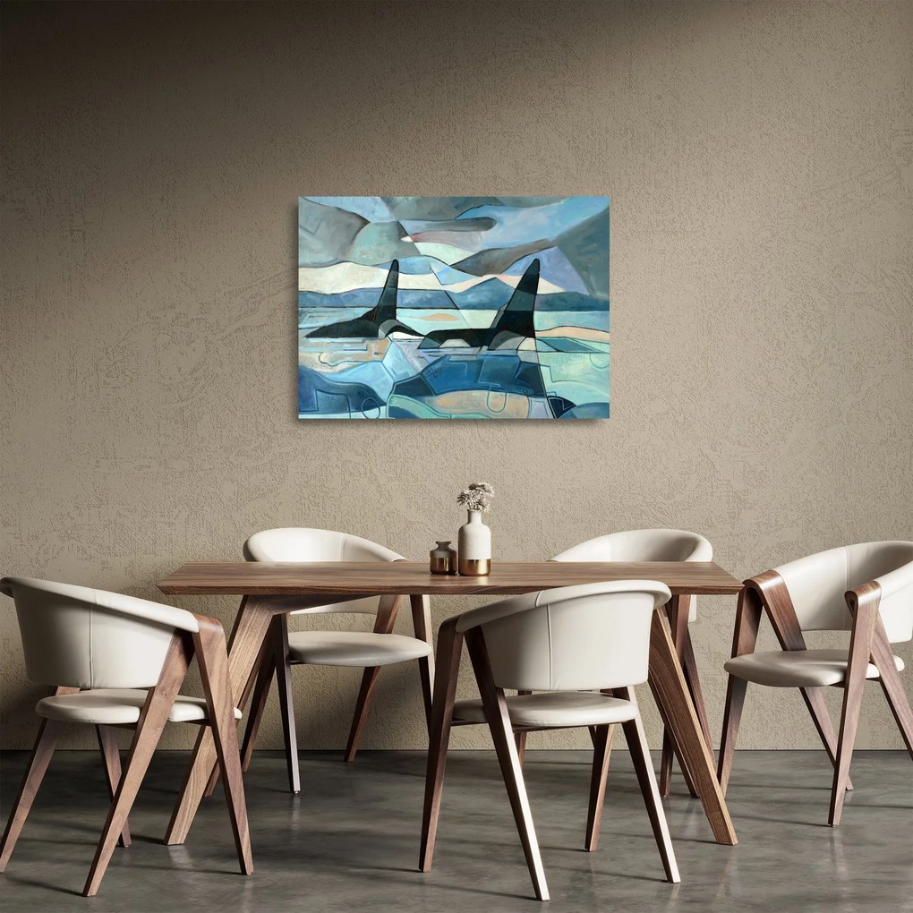 Kép - Orcas (üvegen) (70x50 cm)
