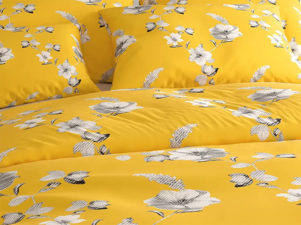 Mikroszálas ágyneműhuzat YELLOW ROSE sárga Ágyneműhuzat mérete: 2 db 70 x 90 cm | 200 x 220 cm