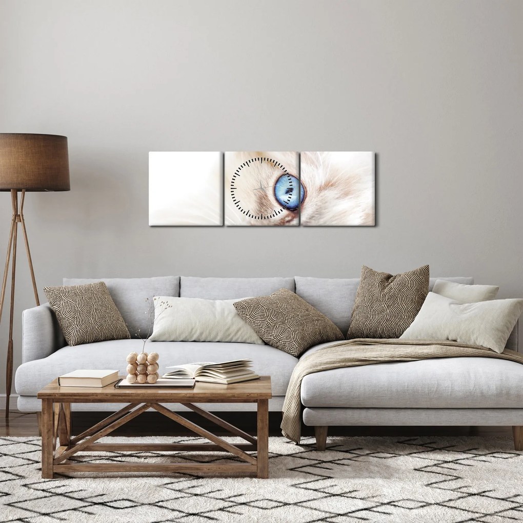Kép - Cica (órával) (90x30 cm)