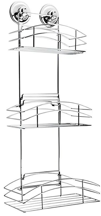 Fúrás nélküli fürdőszobai polc LIVORO 58 cm, ezüst