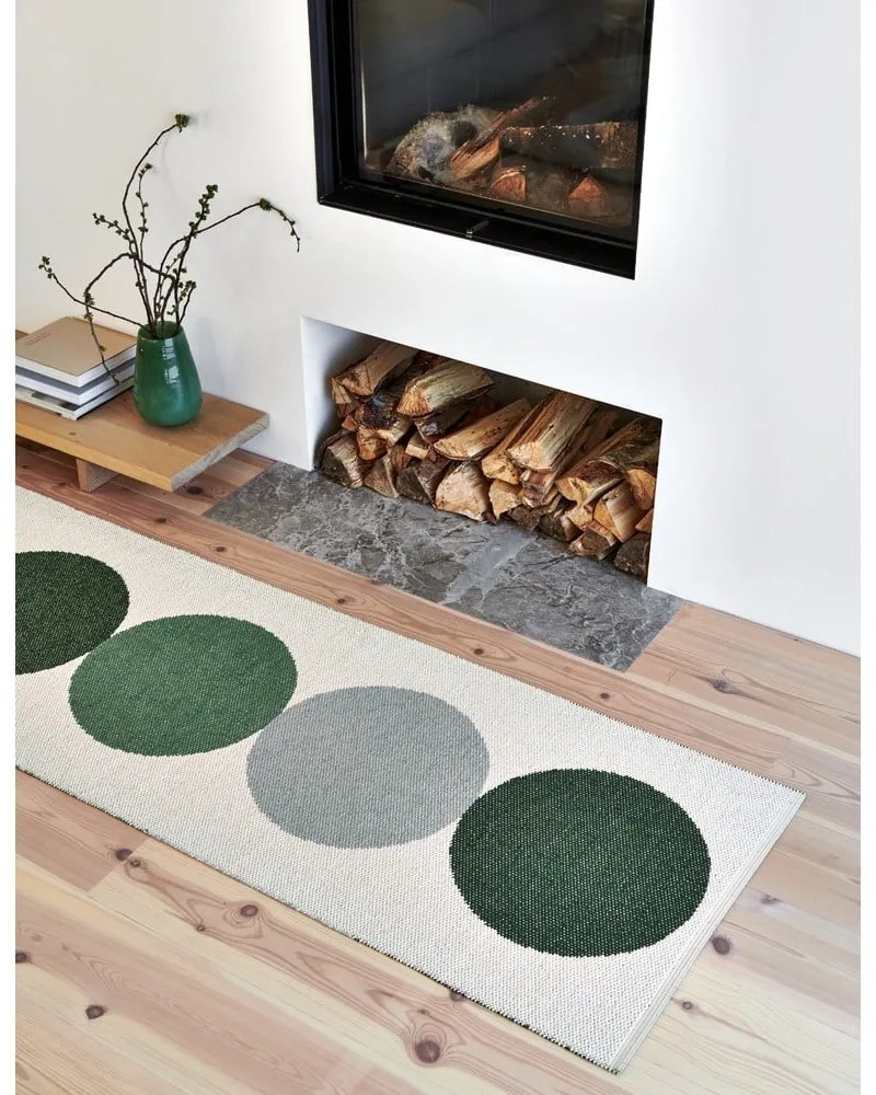 Zöld-krémszínű kültéri-beltéri futószőnyeg 70x280 cm Otto Herb – Pappelina