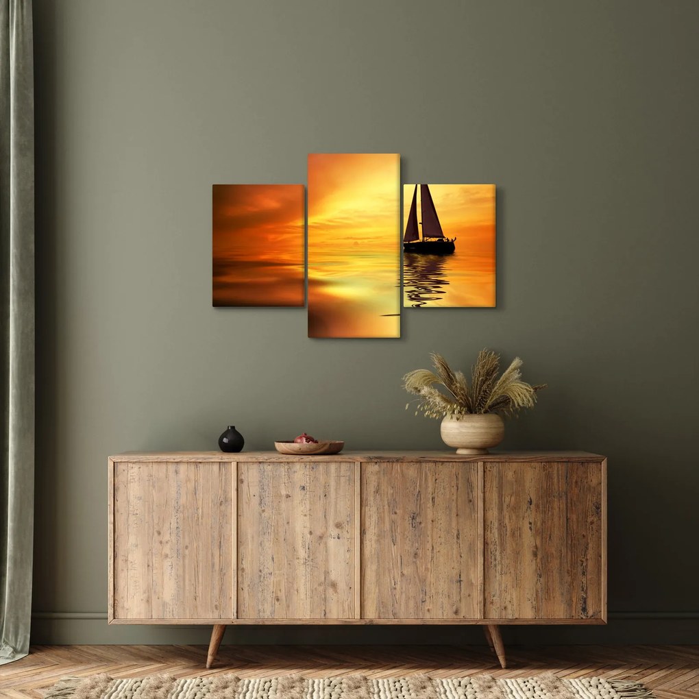 Kép - Vitorlás naplementében (90x60 cm)