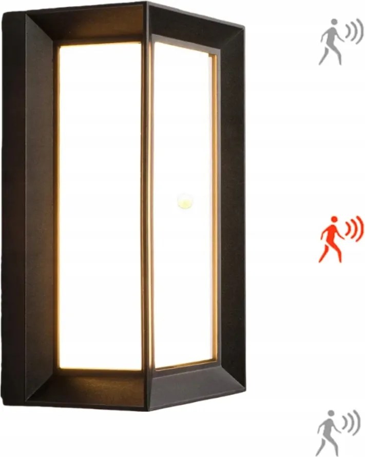 18W Kültéri Led Fali Lámpa Bejárati Ajtó Felett IP65 mozgásérzékelővel