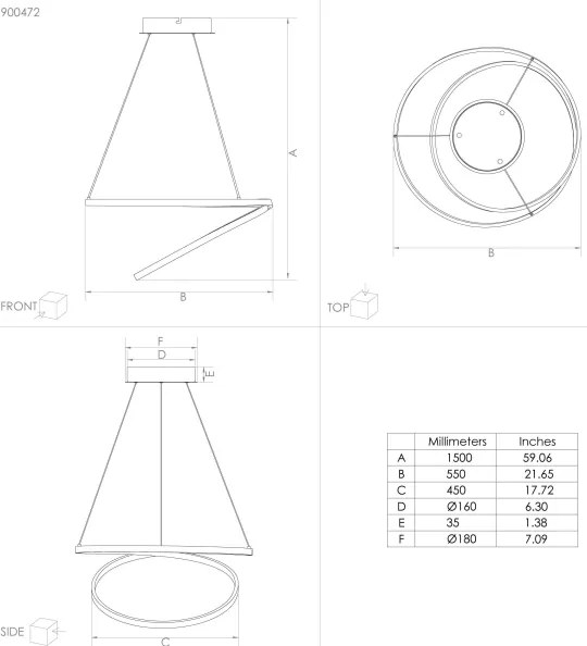 Eglo 900472 - LED Csillár zsinóron RUOTALE LED/36W/230V