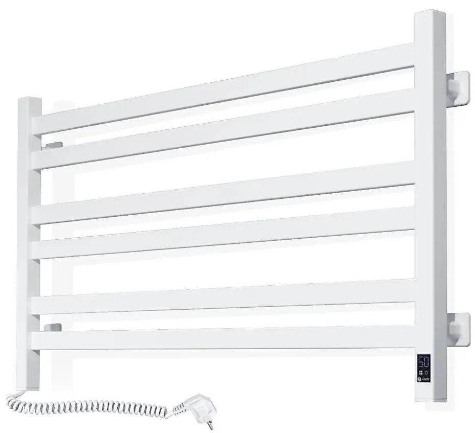 Fürdőszobai törölközőszárító radiátor AVANGARD, termosztáttal, 300W/230V, 50,6 cm, IP44, fehér, balos