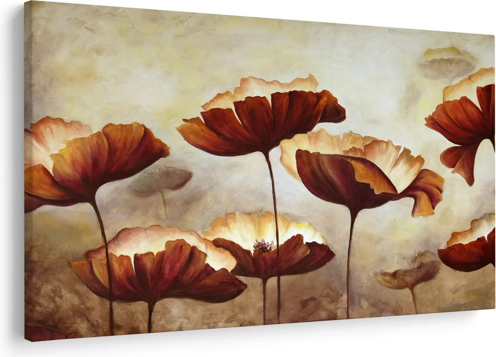 Piros virágok képe (90x60 cm)