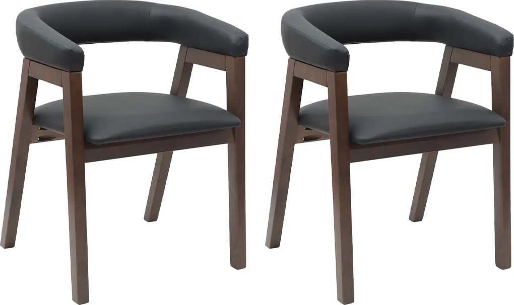 vidaXL Étkező Székek 2 pcs Világos Barna 54 x 57 x 73 cm Tömör Gumi Fa