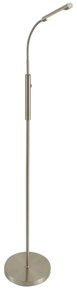 Modern acél állólámpa LED-del, 3 lépésben dimmelhető, újratölthető - Statler