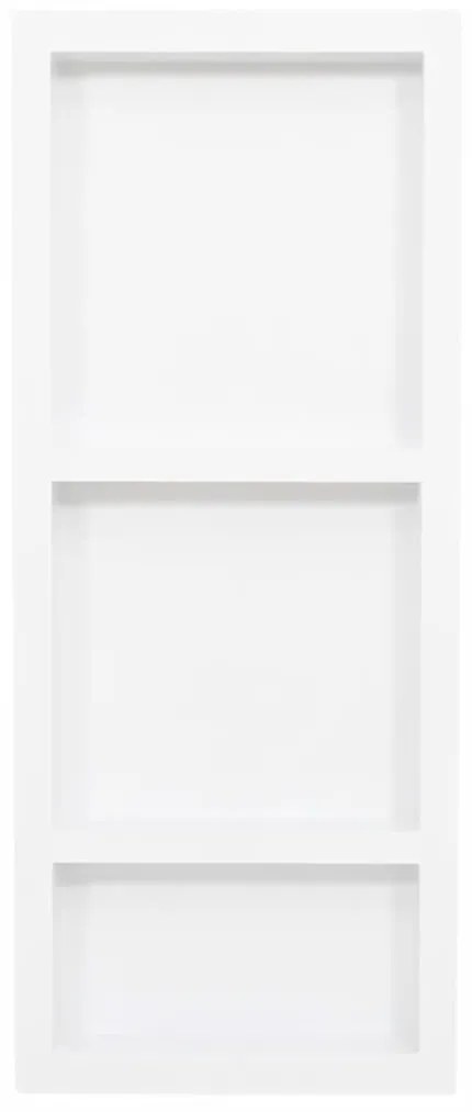Matt fehér zuhanyfal-mélyedés 3 rekesszel 41 x 99 x 9 cm