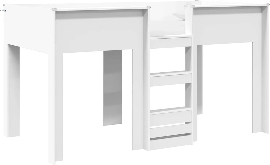 vidaXL Szükidő ágy matracmal tárolóval Fehér 100 x 200 cm Faanyag