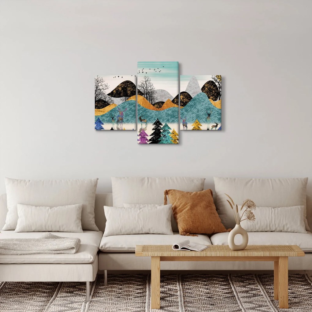 Grafikus kép szarvas (90x60 cm)