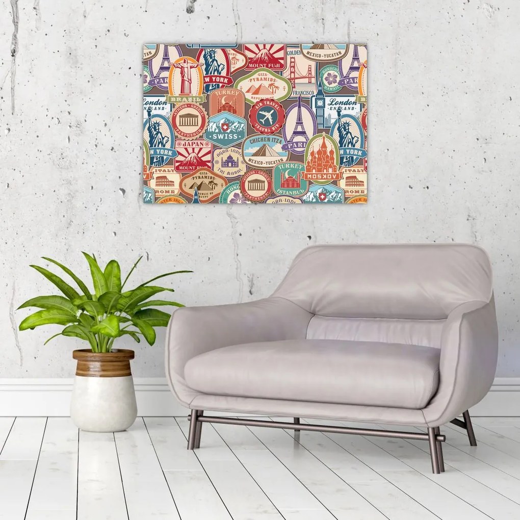 Egy utazó képe (üvegen) (70x50 cm)