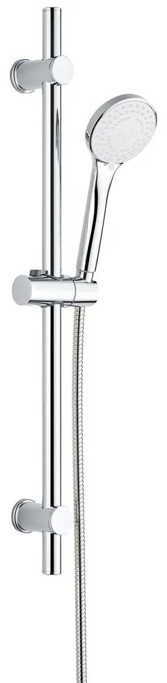 Ezüstszínű rozsdamentes acél zuhanyszett kézi tussal-tolható tartóval 70 cm Uno – Allstar