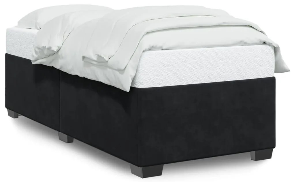 fekete bársony ágykeret 80 x 200 cm