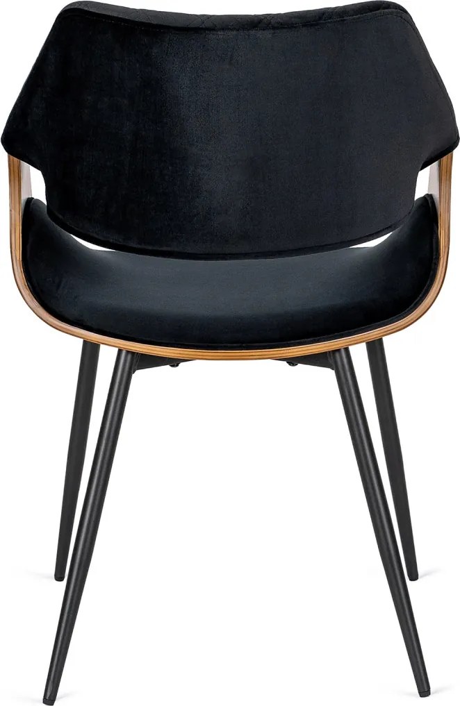 DAKOTA bársony szék fekete / dió színben