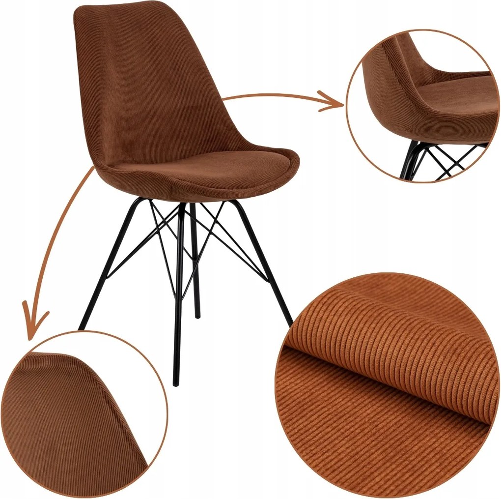 Étkezőszék Barna konyhai kényelmes kárpitozott háttámlával