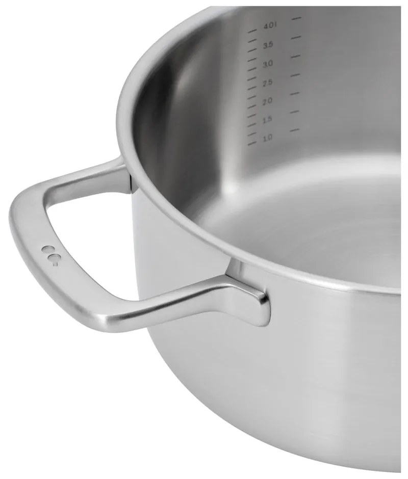 Indukciós tűzhelyhez alkalmas rozsdamentes acél lábas fedővel 4 l Lucca 3.0 – FABINI