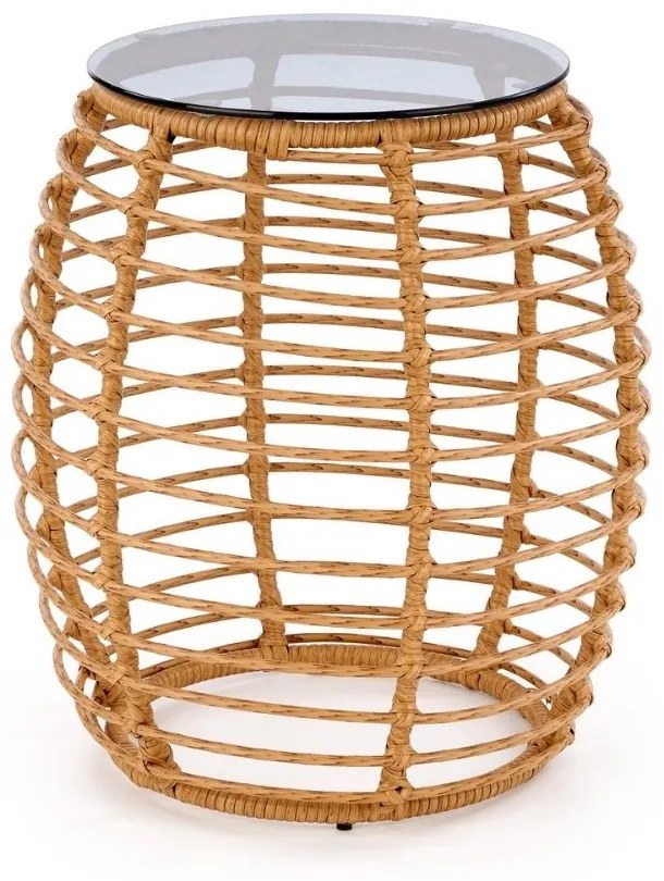 Barrel kerti asztal, rattan