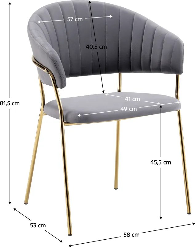 Design étkezőszék, szürkésbarna Velvet szövet/gold króm arany, DASMIN TYP 1