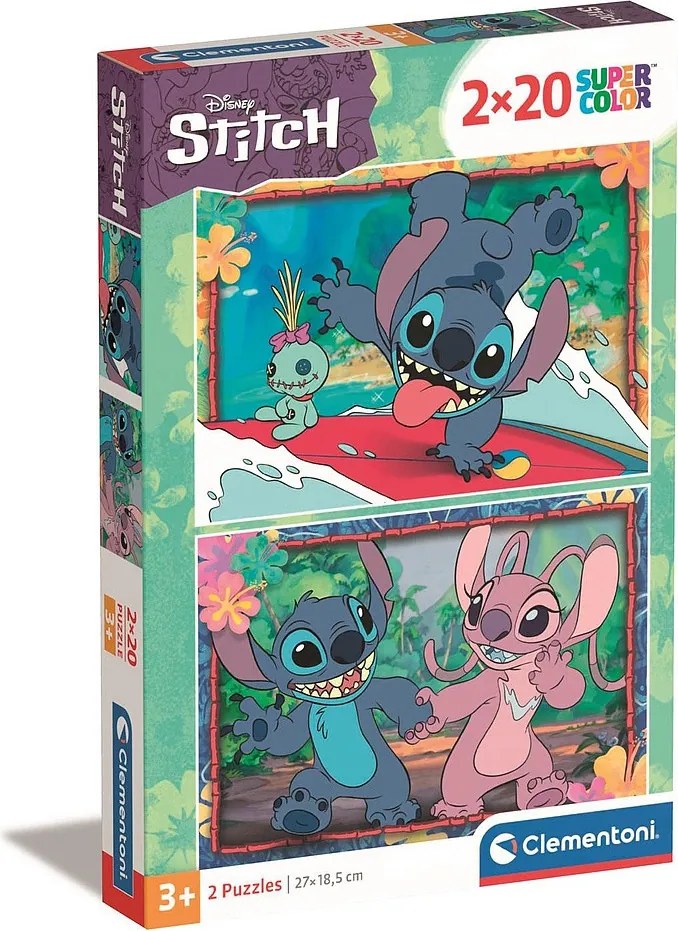 Disney Lilo és Stitch, A csillagkutya Angel 2x20 db-os puzzle Clementoni