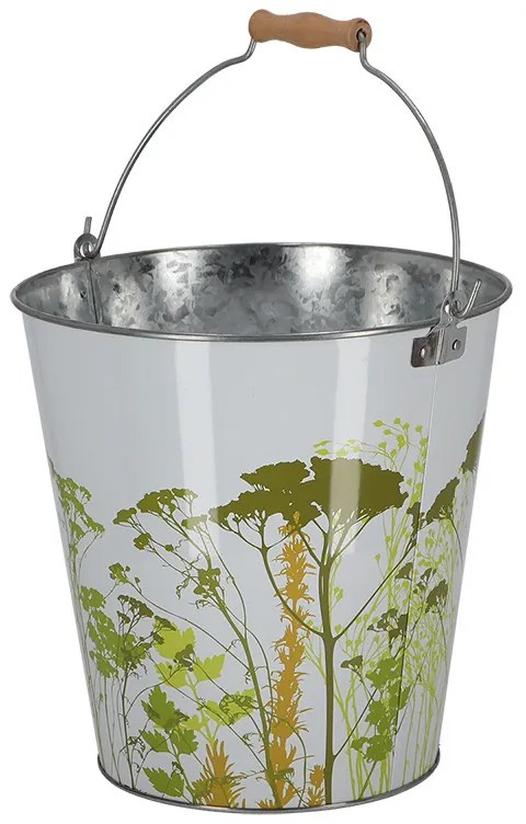 Mezei virág mintás cink vödör, 10,75 literes